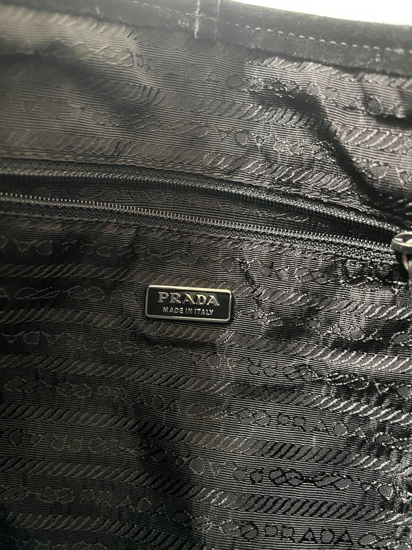 PRADA 巾着バッグ スエード ブラック