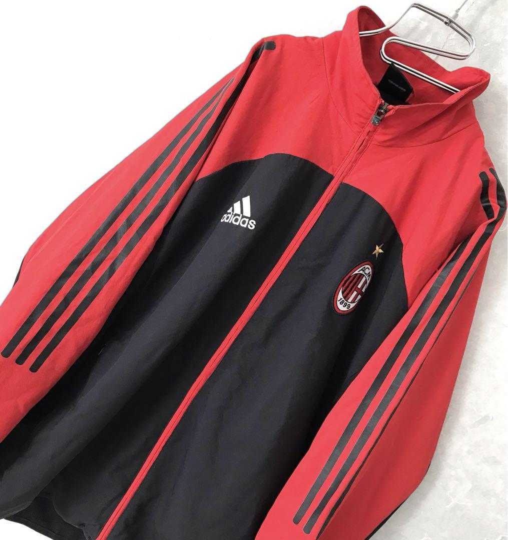 adidas ACミラン ナイロンジャケット チームジャージ レア 赤黒