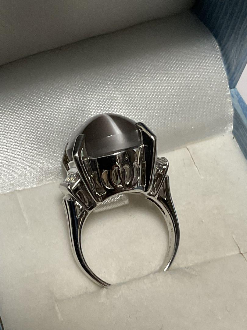 pt900シリマナイトキャッツアイリング　22ct
