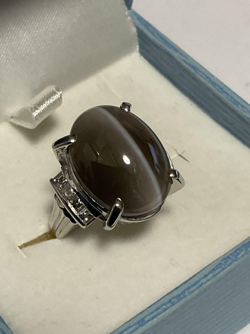 pt900シリマナイトキャッツアイリング　22ct