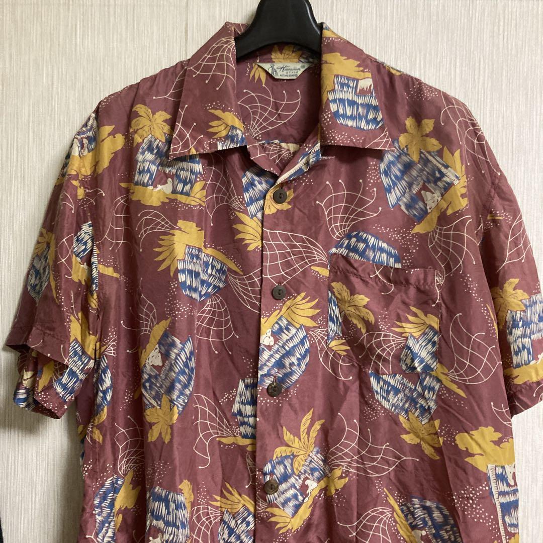 アロハシャツ ハワイ 半袖 シルク古着ヴィンテージ　美品