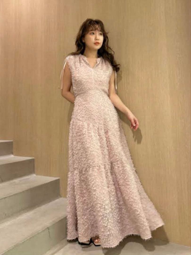 タグ付 FRAY I.D フレイアイディ フリンジジャガードティアードワンピース