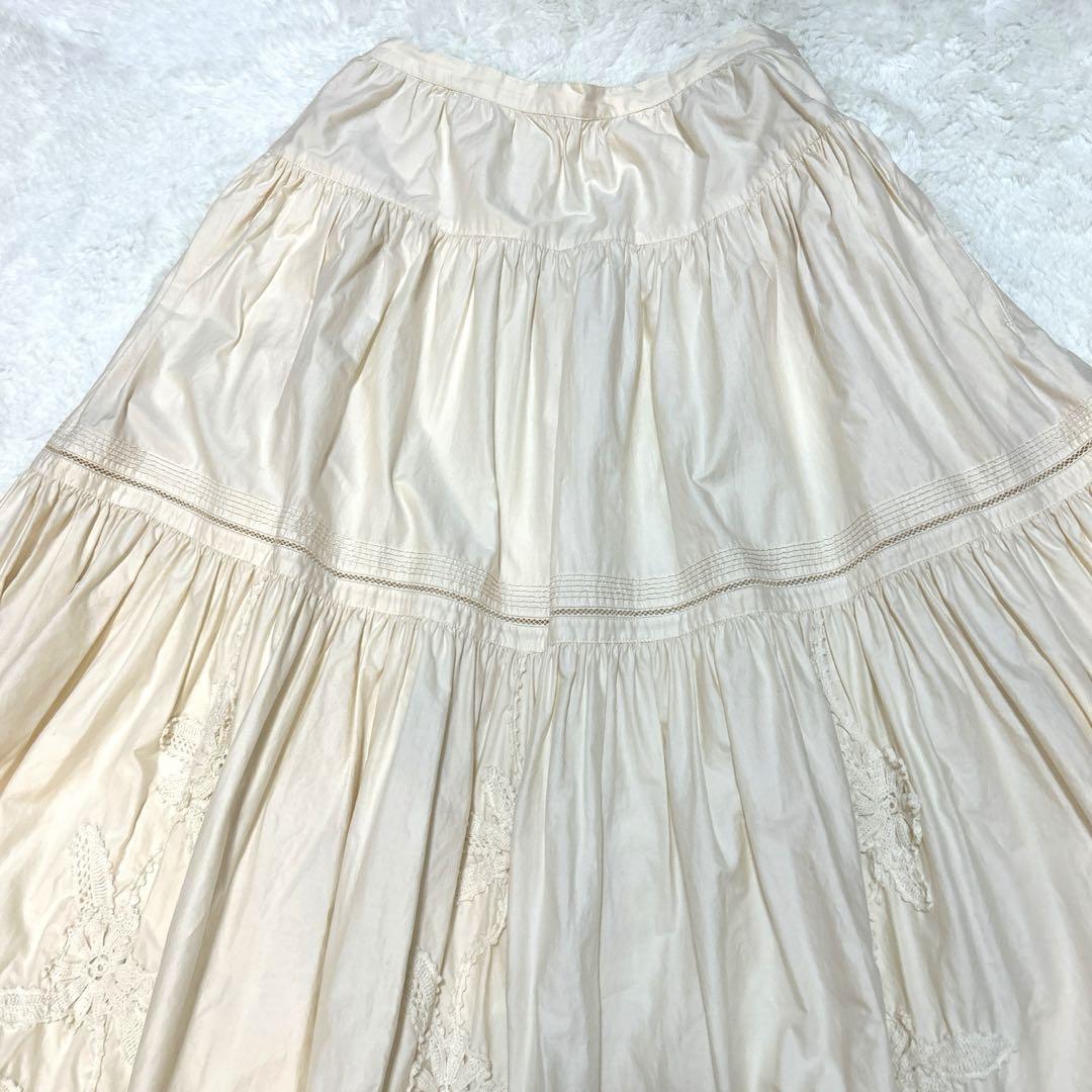 美品 KANEKO ISAO カネコイサオ ペチスカート フラワーモチーフ 生成
