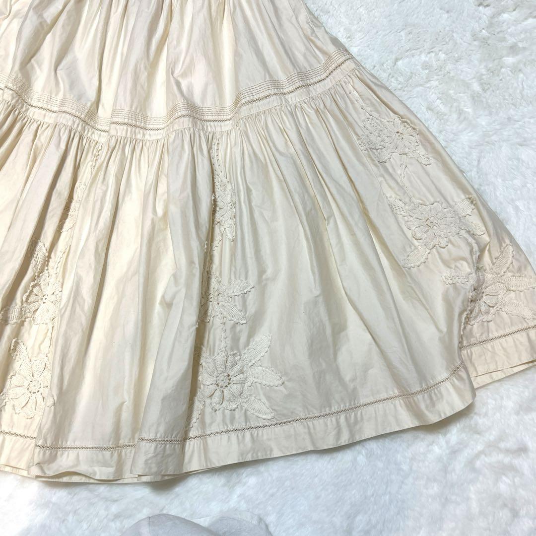 美品 KANEKO ISAO カネコイサオ ペチスカート フラワーモチーフ 生成