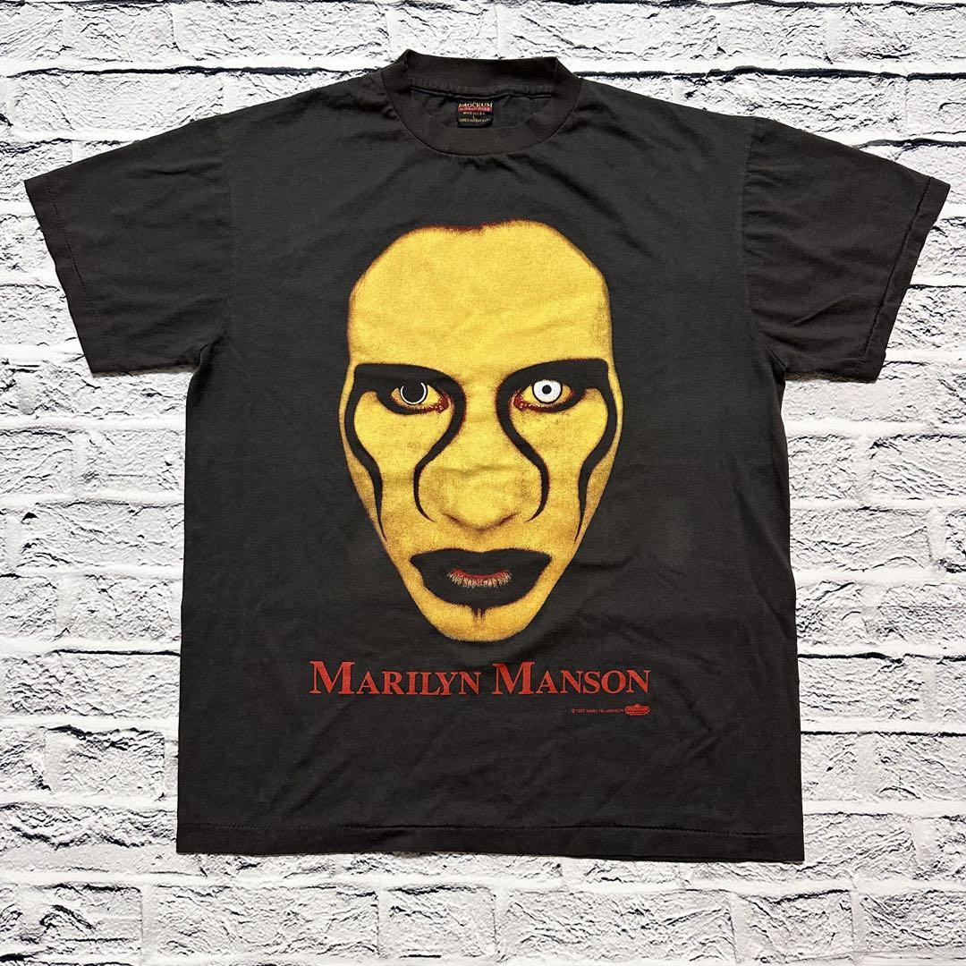 激レアデザインMarilyn Manson Tシャツ Lサイズ ピグスティ梅田店 | ・ <90s “Marilyn Manson” Print T-Shirt