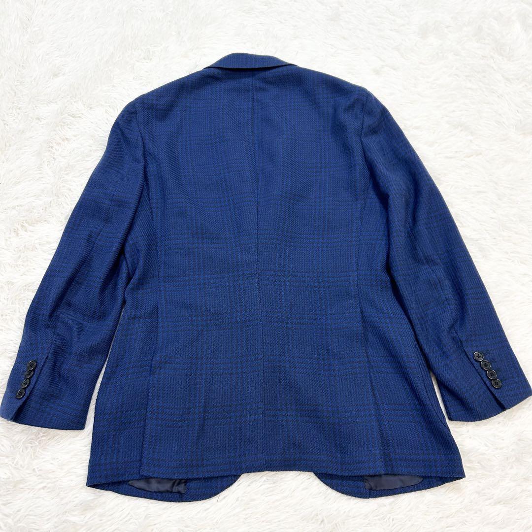 極美品 De Petrillo カシミヤ100 チェック　ジャケット サイズ48