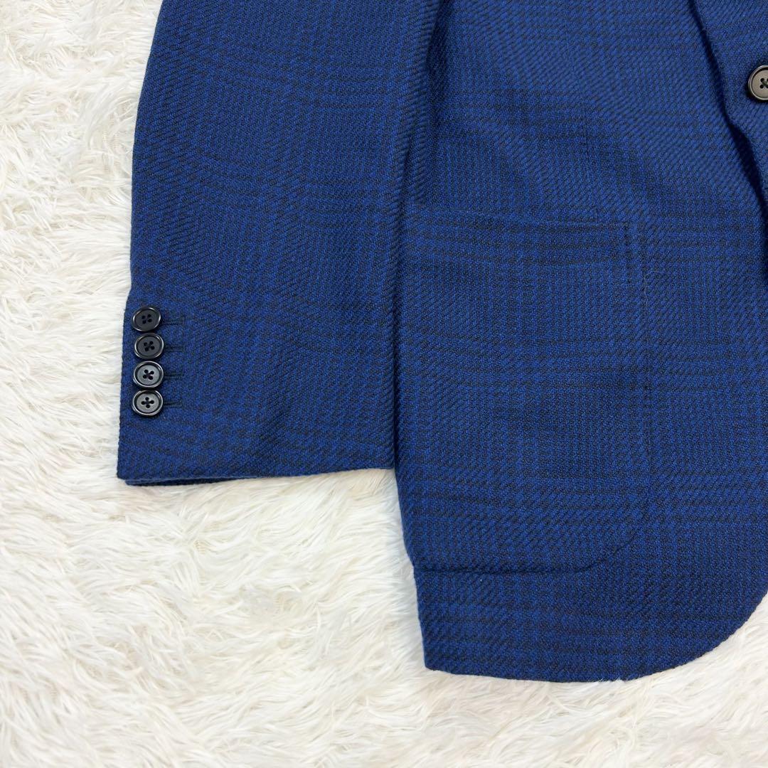 極美品 De Petrillo カシミヤ100 チェック　ジャケット サイズ48