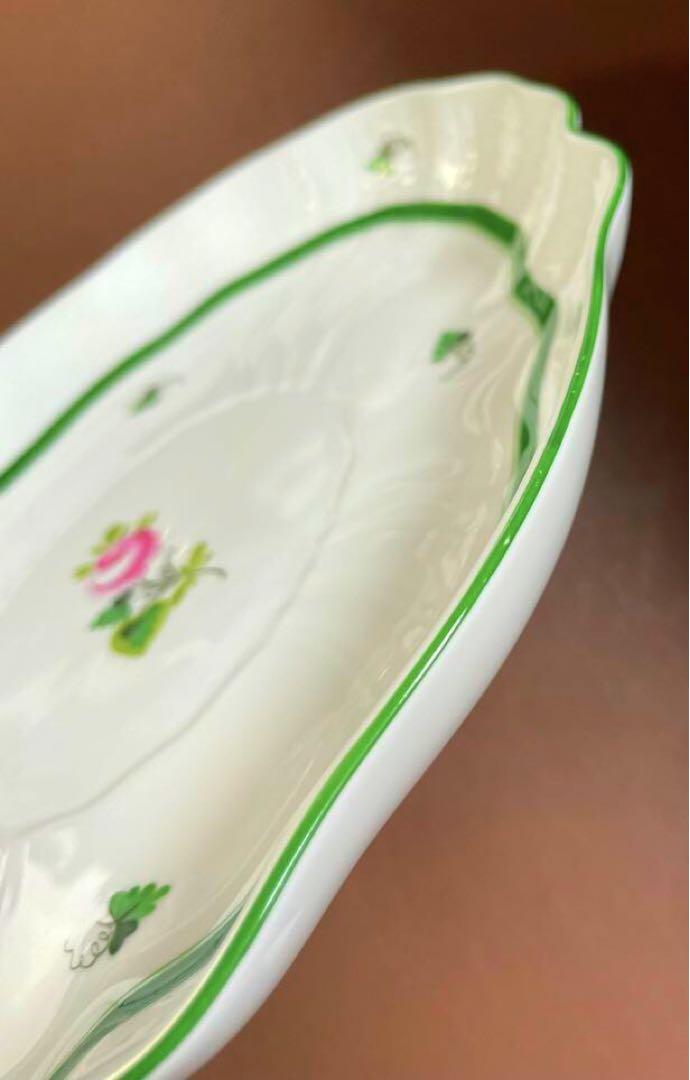 HERENDヘレンドウィーンの薔薇オーバルディッシュ26cmほぼ未使用美品