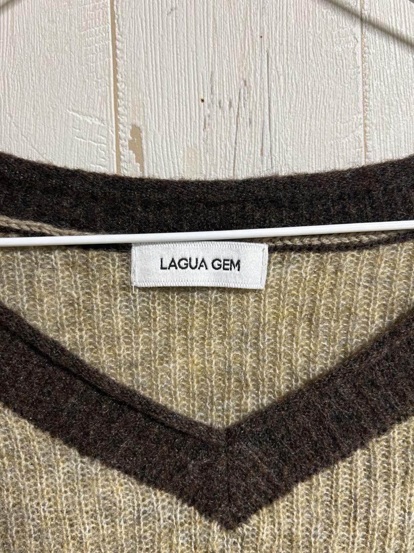 LAGUA GEM COMPACT NUMBER ニット ベージュ