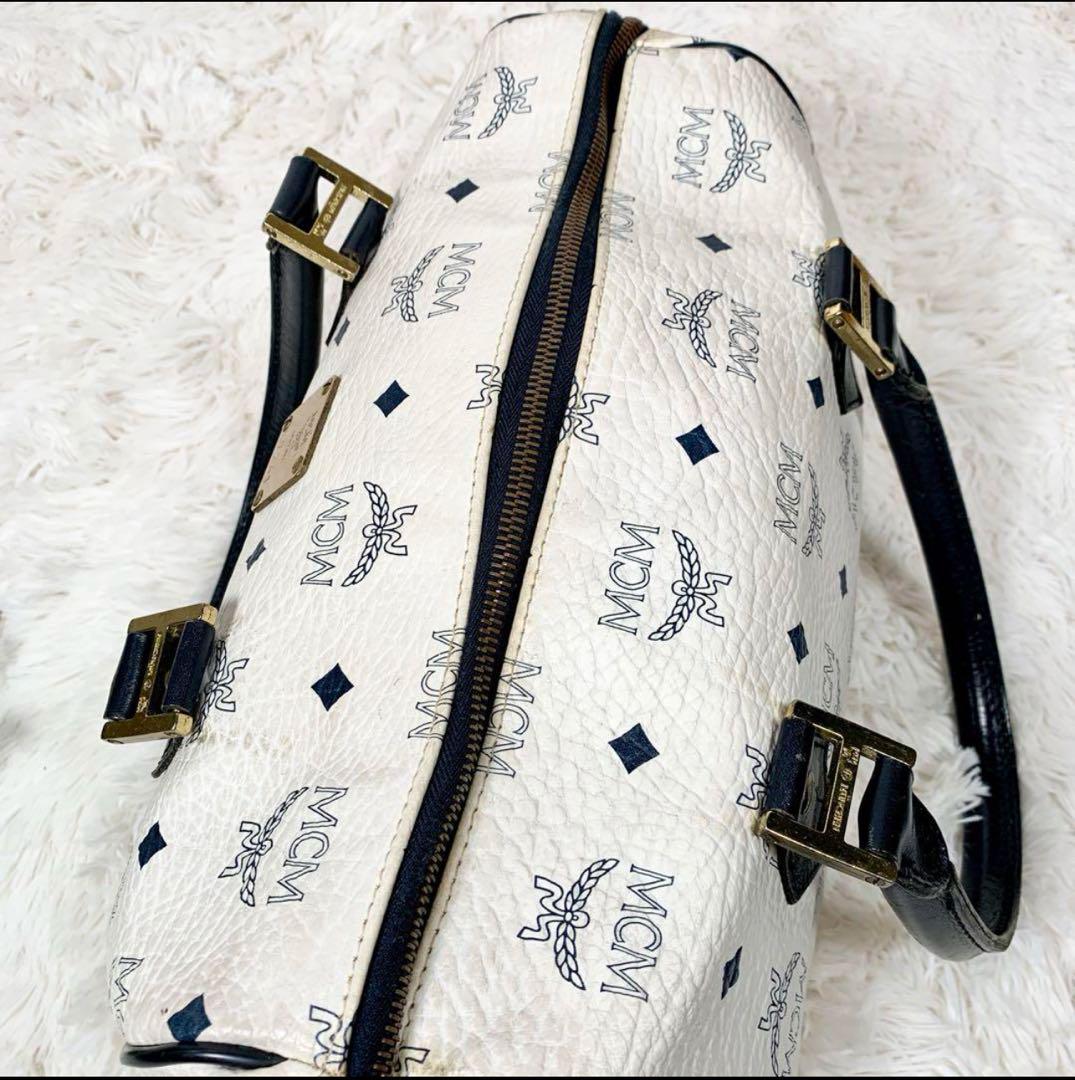 【希少カラー】 MCM ミニボストン　ハンドバッグ　ヴィセトス　白　地雷