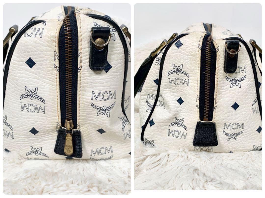 【希少カラー】 MCM ミニボストン　ハンドバッグ　ヴィセトス　白　地雷