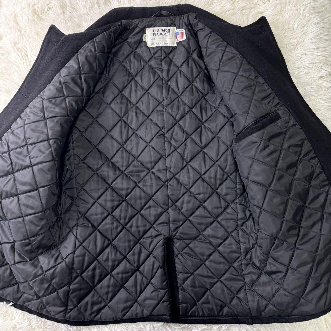 【希少サイズ】schott ピーコート　ネイビー　ウール　40