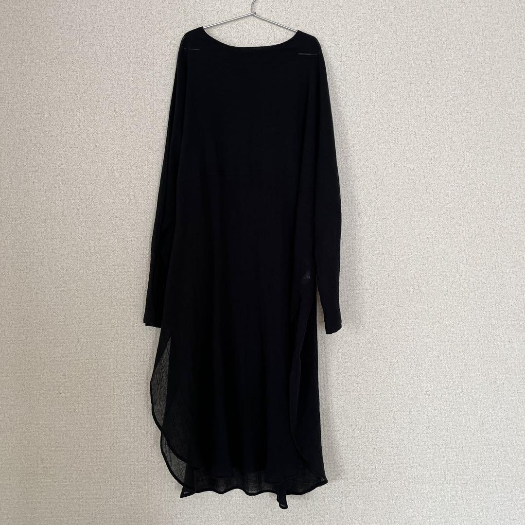 かぐれ　ガーゼロングチュニック　BLACK 試着のみ
