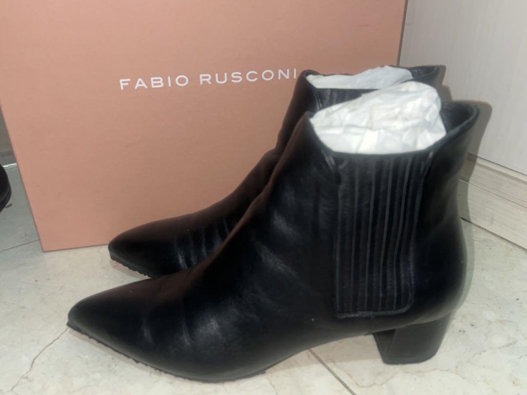 FABIO RUSCONI ブラック ショートブーツ