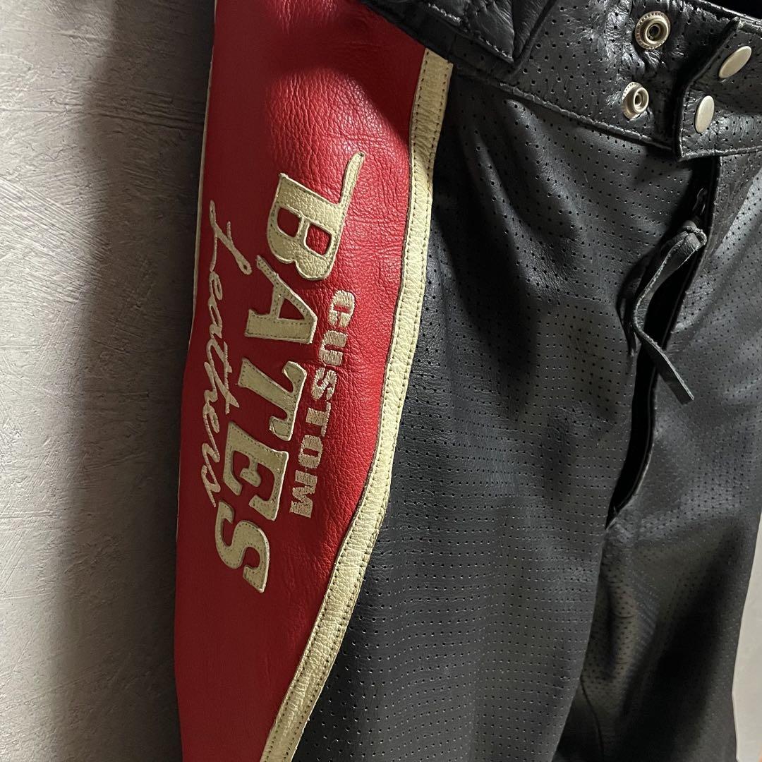 BATES ベイツ レザーパンツ メッシュ 革パンツ