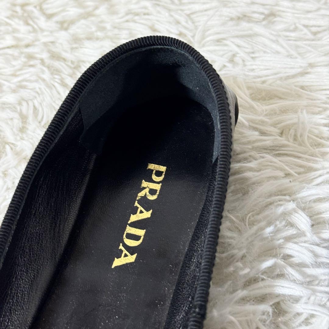 未使用品✨PRADA プラダ　フラットシューズ　パンプス　ブラック　レザー　黒