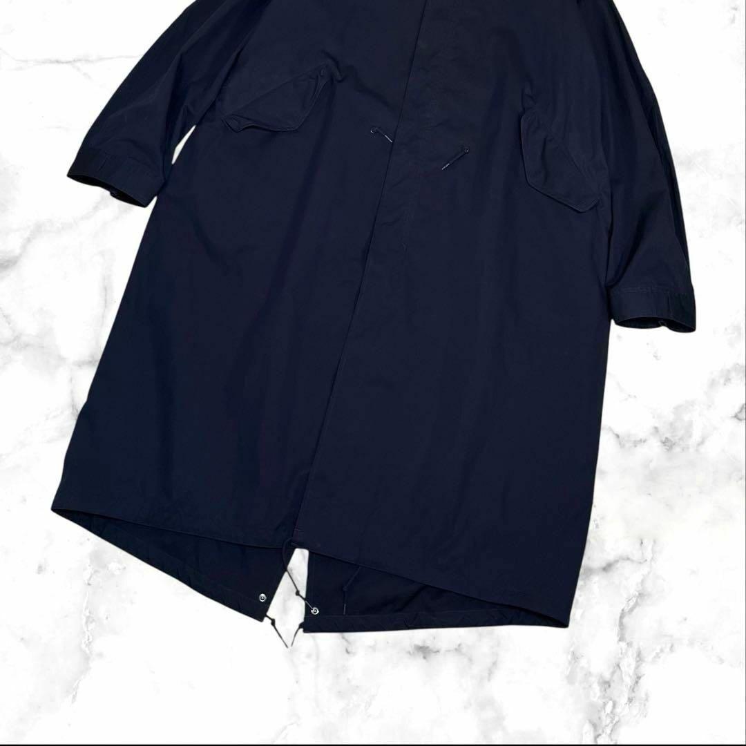 【美品】LOEFF/ロエフ　スタンドカラー ミリタリーコート　ロング　ネイビー