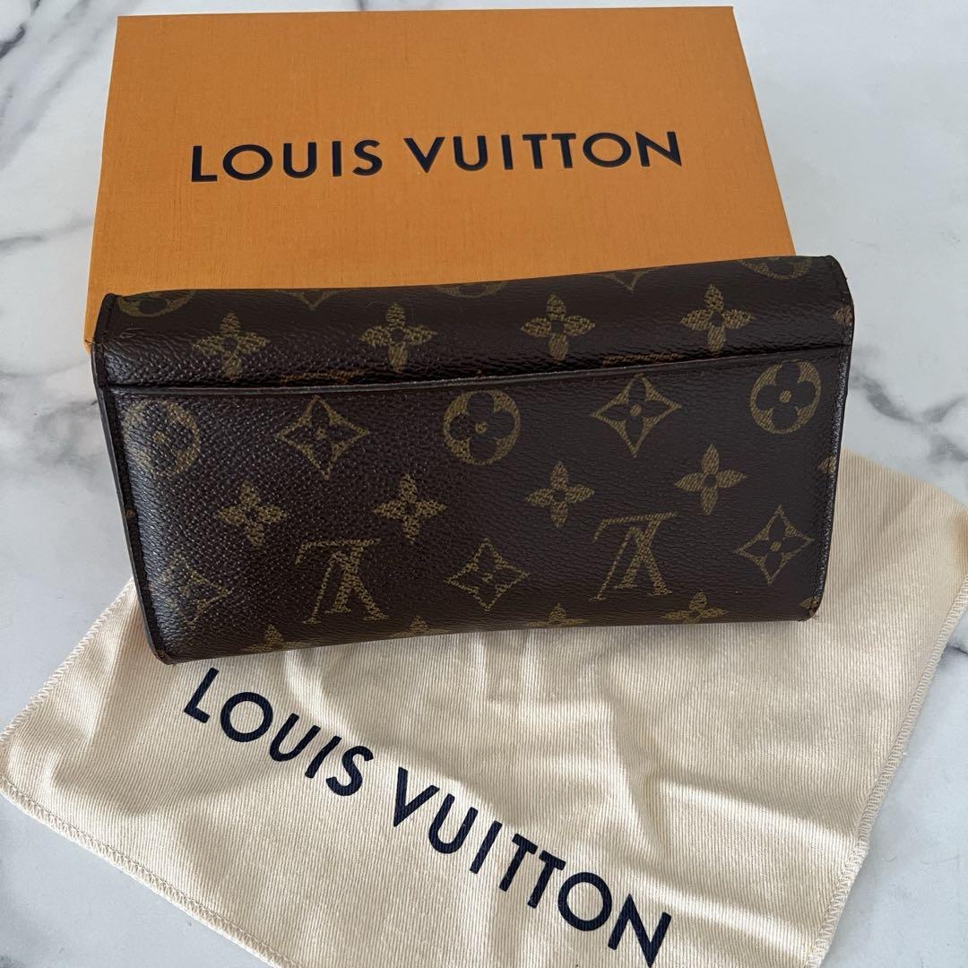 人気商品は ルイヴィトン メルカリ - レッド ブラウン 長財布 Vuitton Louis 小物