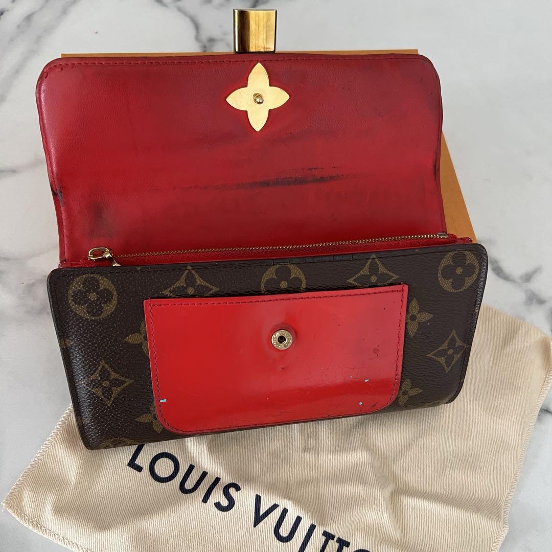 Louis Vuitton 長財布 ブラウン/レッド ルイヴィトン Louis Vuitton 長財布 ブラウン レッド - メルカリ