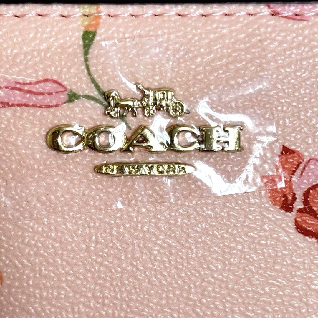 【新品】COACH 花柄 ホワイト しろ長財布 レディース
