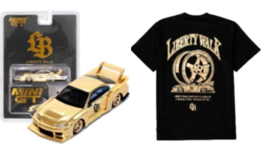 北海道限定 リバティウォークLBWK ゴールドSILVIA S15/TSHIRT 北海道限定 リバティウォークLBWK ゴールドSILVIA S15/TSHIRT