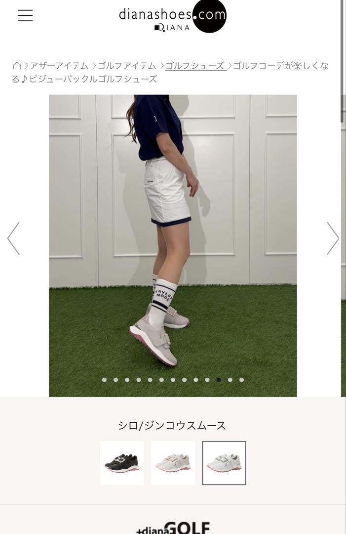 +dianaGOLF ビジューパックル ゴルフシューズ ホワイト