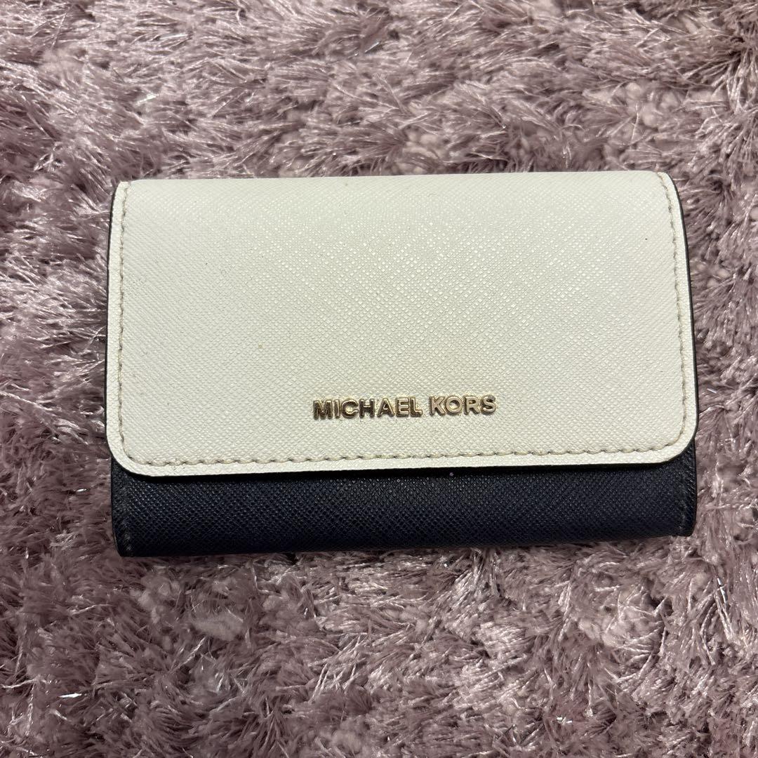 MICHAEL KORS 二つ折りカードケース ホワイト/ブラック