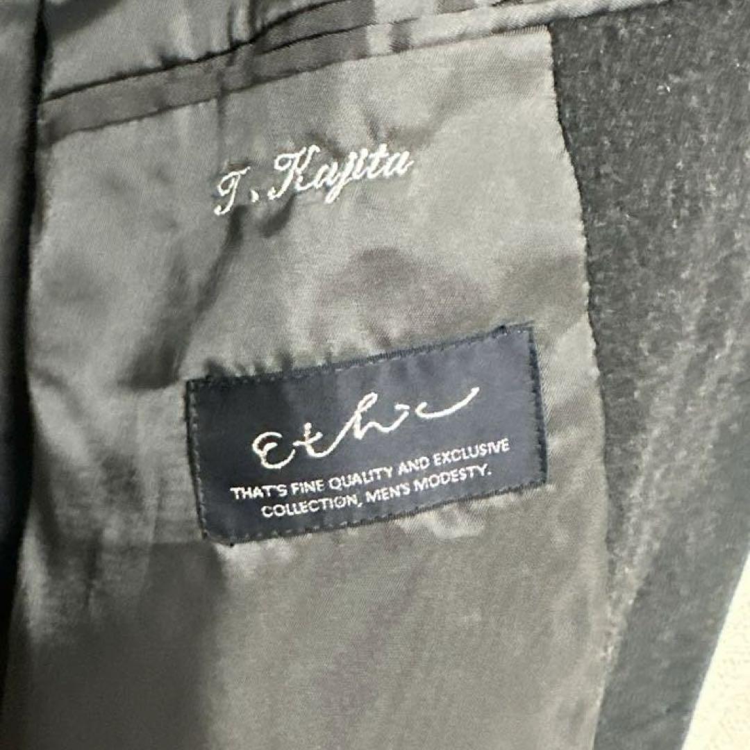 美品　チェスターコート　カシミヤ混　ウールコート　メンズ　XL 黒　紳士　高級