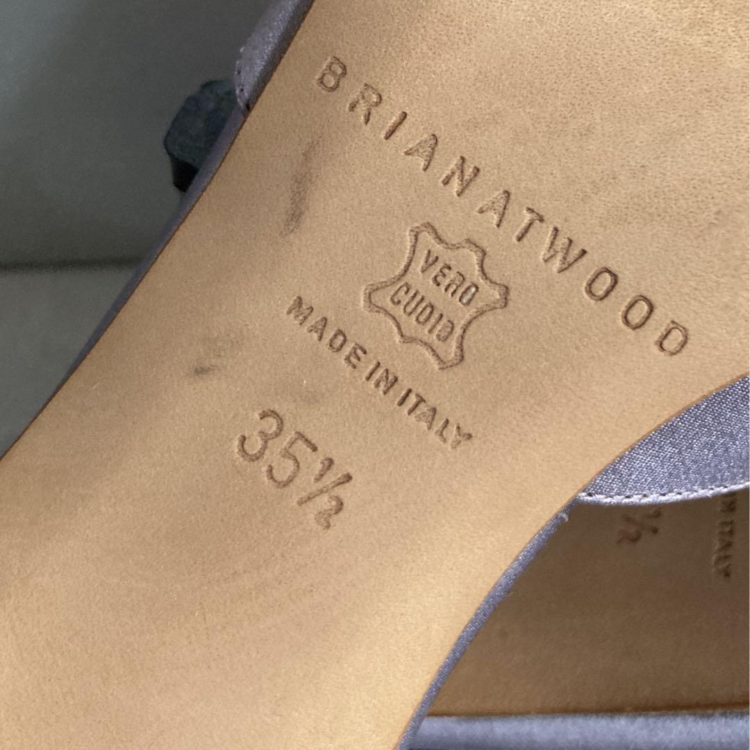 【GINGER掲載商品】 Brian ラベンダー ミュール ビジュー 美品サンダル Atwood 靴