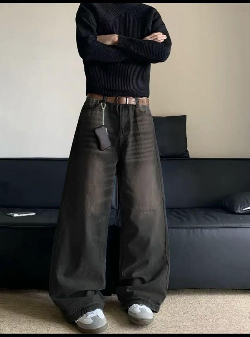 黒バギーデニム　menes jaded london bigboy似