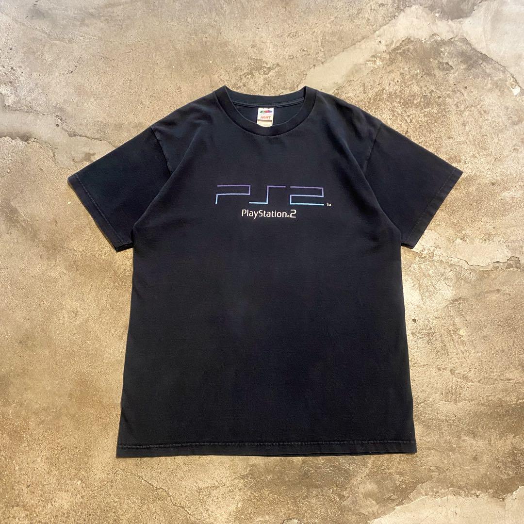 00's PlayStation 2 プレステ ゲーム 企業 Tシャツ 黒