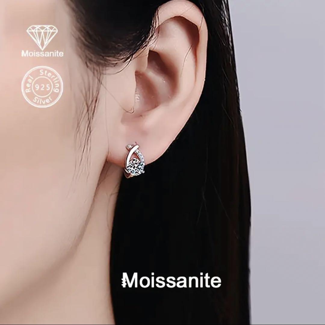 モアサナイト 1ct ピアス ラウンド プラチナ 18k 高見え 人工ダイヤ モアサナイト ピアス ラウンド 上品 プラチナ 18k 高見え 人工