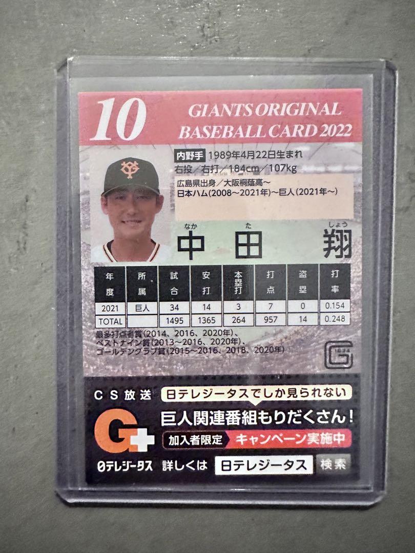 激レア　巨人　中田翔 2022年版 直筆サイン入りベースボールカード