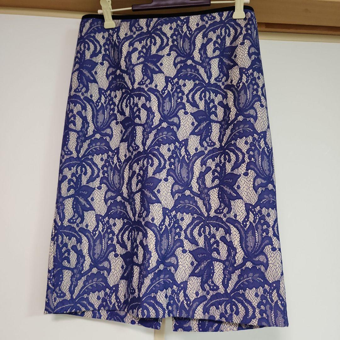 【美品】マレーラ　MARELLA 青 レース 花柄 タイトスカート 5,220円