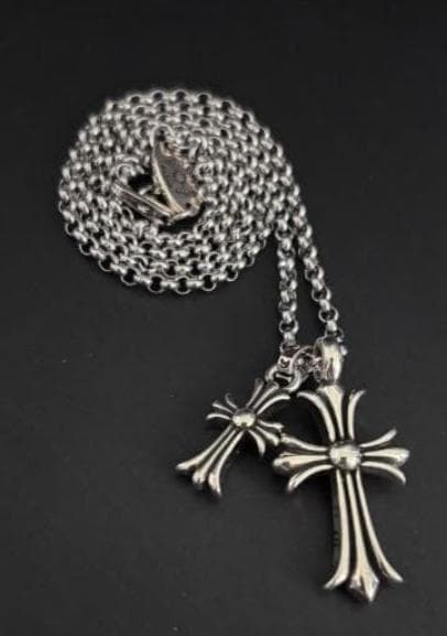 クロムハーツ系 十字架ネックレス シルバー メンズ ネックレス プレゼント