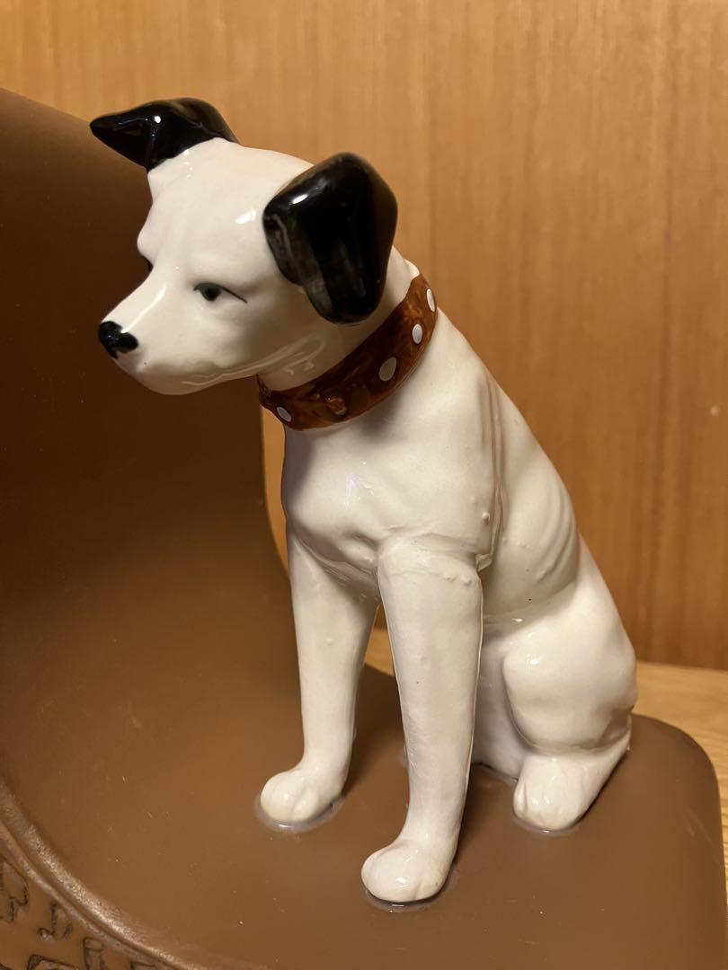 ビクター犬　ニッパー君　ペア陶器製ブックエンド【美品　希少価値】