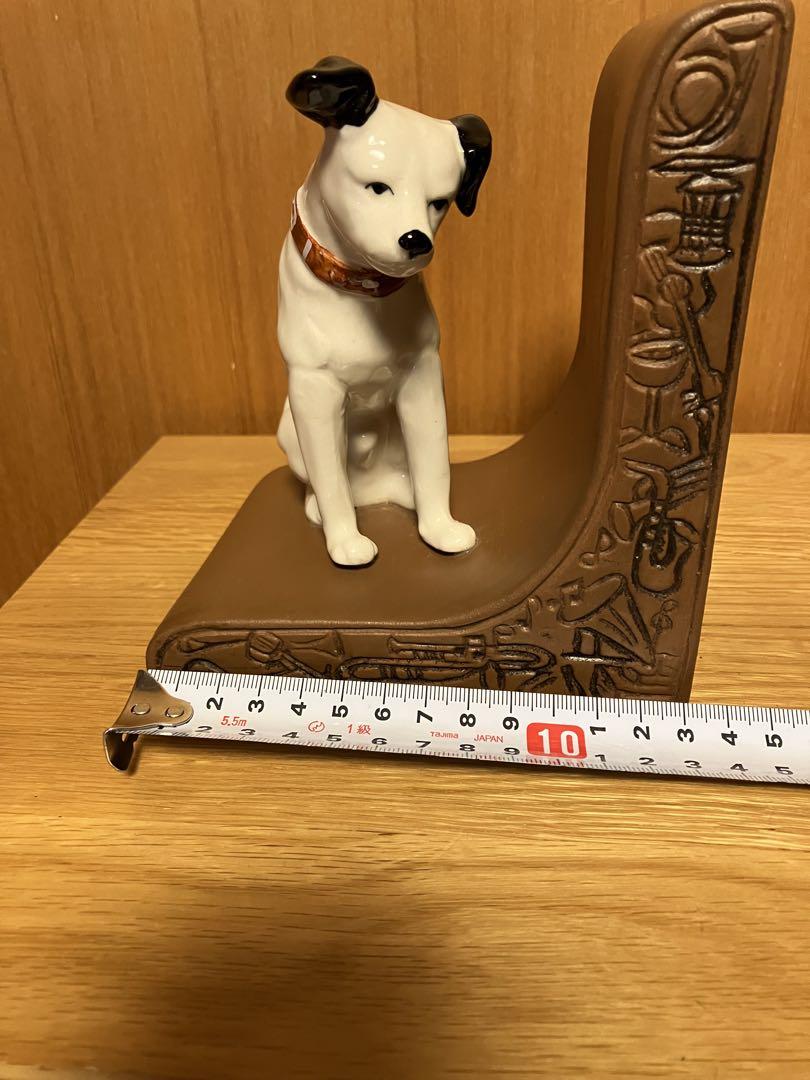 ビクター犬　ニッパー君　ペア陶器製ブックエンド【美品　希少価値】