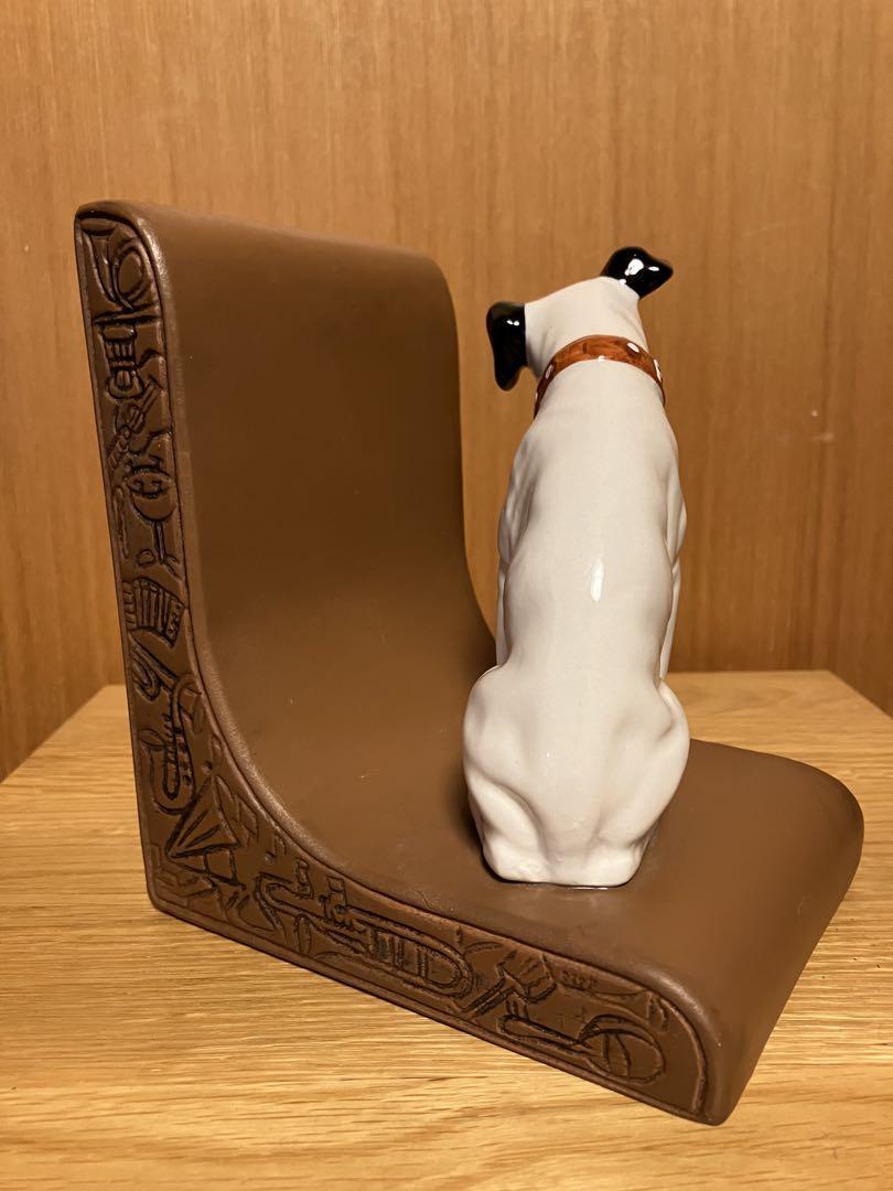 ビクター犬　ニッパー君　ペア陶器製ブックエンド【美品　希少価値】