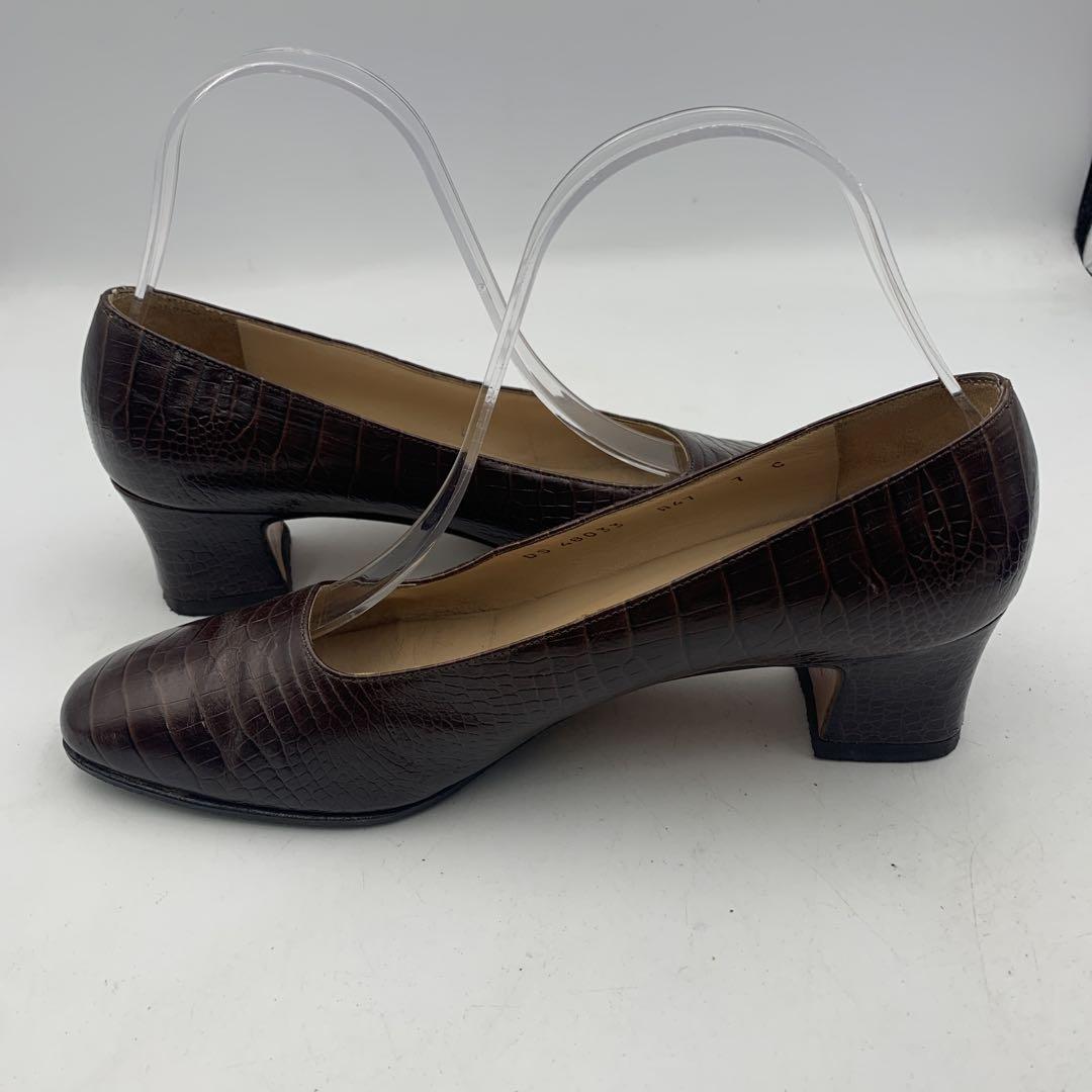 未使用同様美品♥フェラガモFerragamo ヴァラ クロコ型押