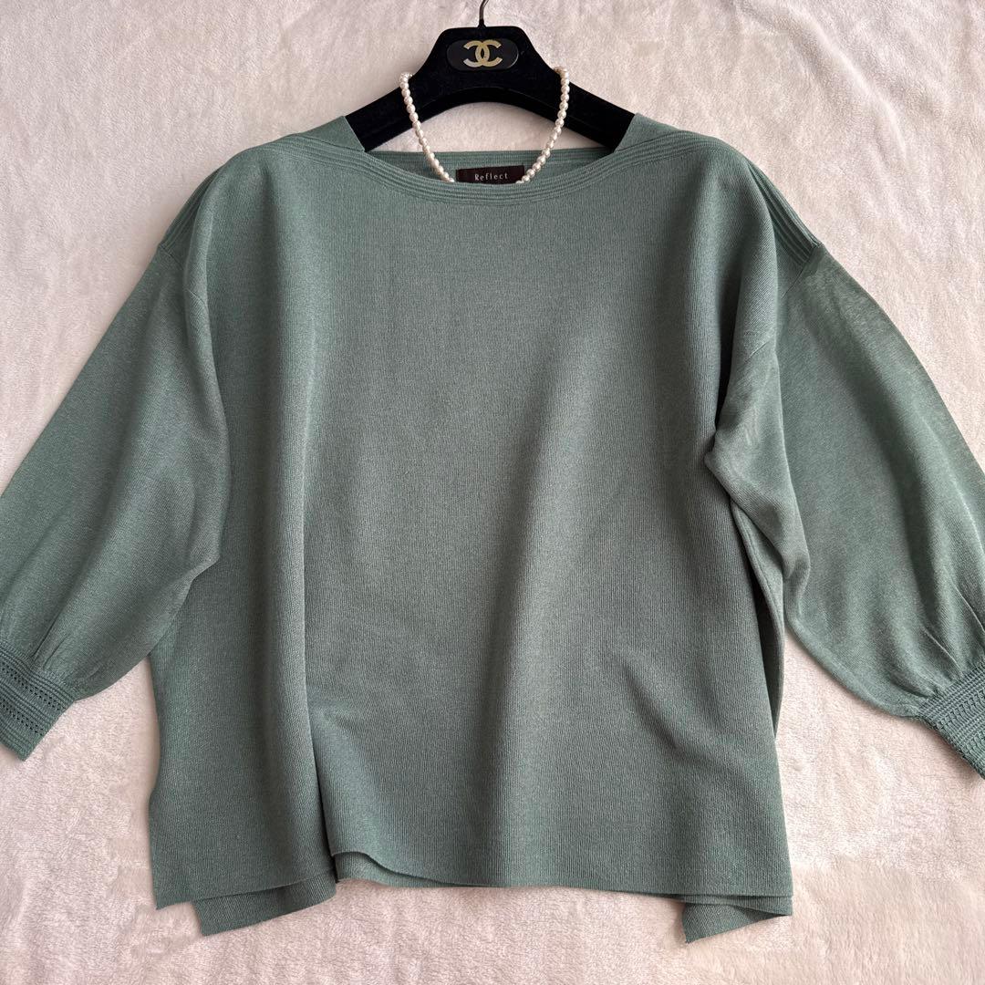 新品未使用 リフレクト シルク混 ラメ カットソー ニット 洗える