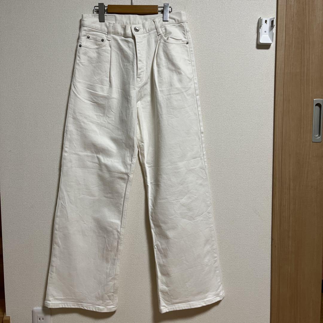 ほぼ新品☆ Deuxieme Classeホワイト タックバギーデニム38