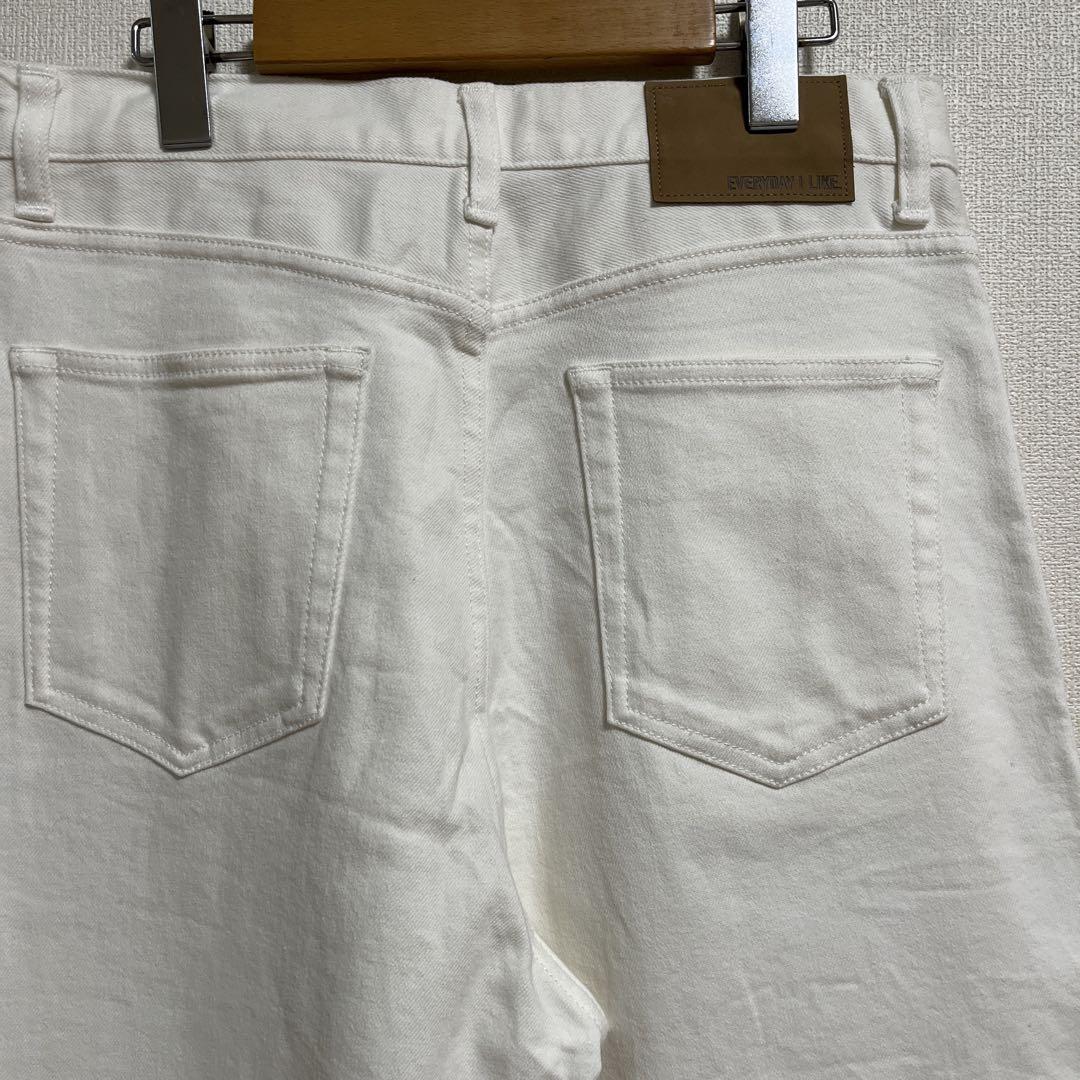ほぼ新品☆ Deuxieme Classeホワイト タックバギーデニム38