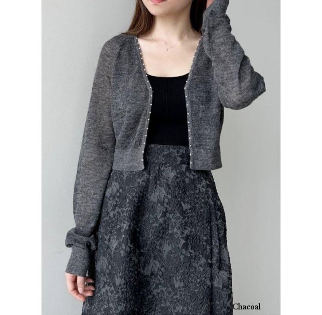 【激安】半額以下- 50%OFFの安い通販 COCODEAL 新品 ココディール カーディガン ショート パール トップス