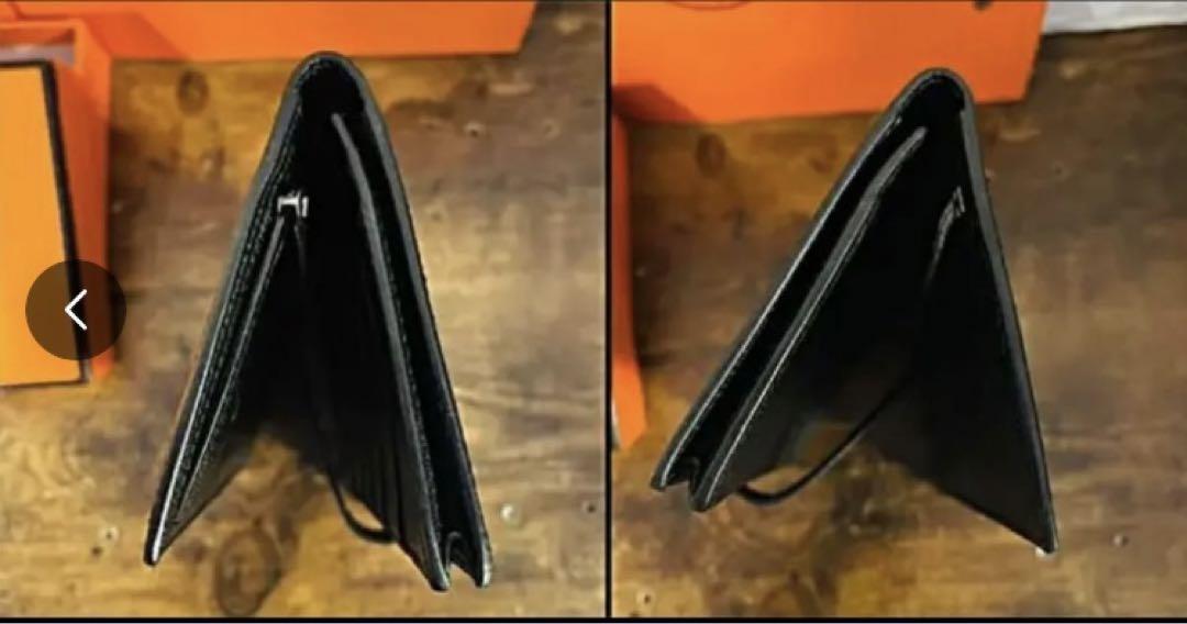Hermes ベアンスフレ　リザード・ブラック ・シルバー金具・長財布
