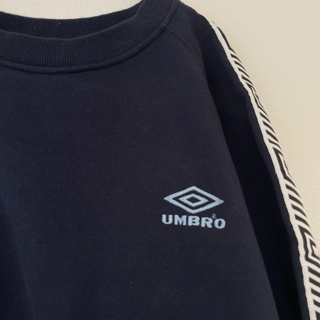 UMBRO ラグランスリーブライン　スウェット　トレーナー　ネイビー　コットン