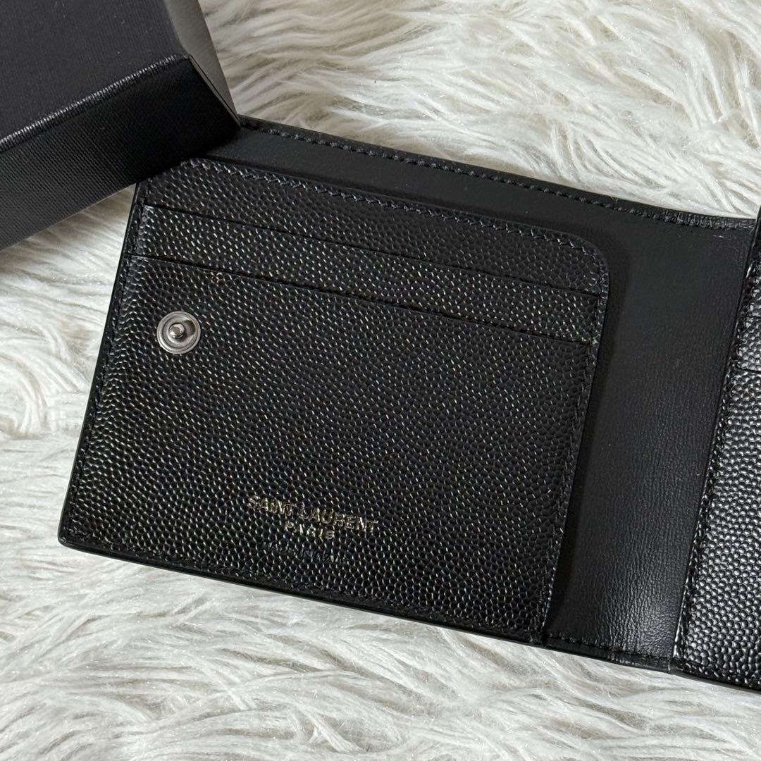 ⭐️未使用級⭐️　サンローラン　YSL カサンドラ　二つ折り財布　ブラック