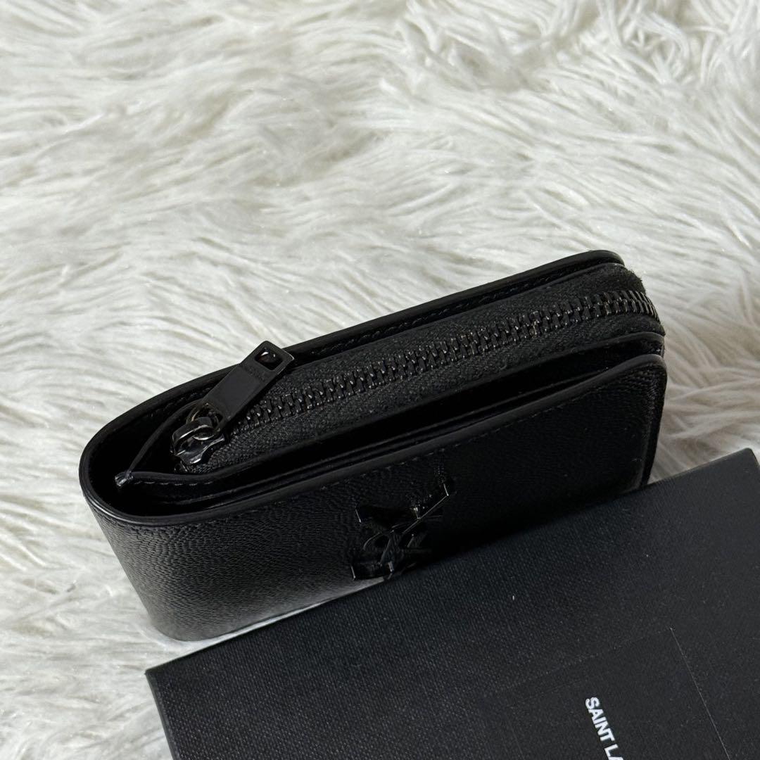 ⭐️未使用級⭐️　サンローラン　YSL カサンドラ　二つ折り財布　ブラック