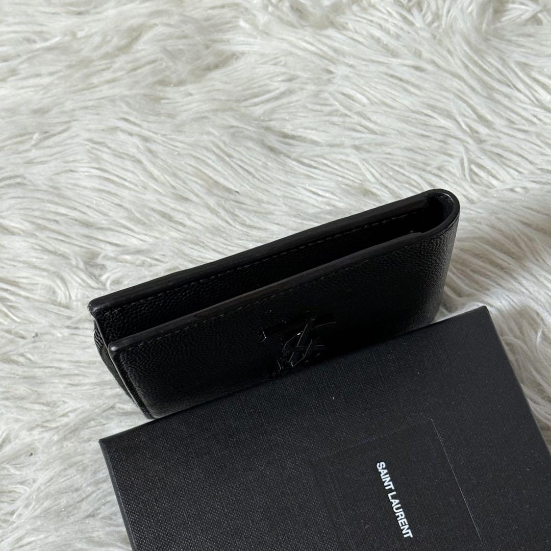 ⭐️未使用級⭐️　サンローラン　YSL カサンドラ　二つ折り財布　ブラック
