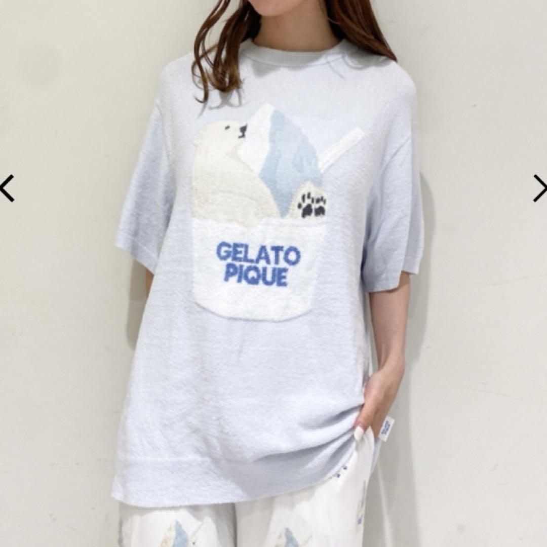 ジェラートピケ　しろくま柄 【COOL】しろくまアイスジャガードプルオーバー