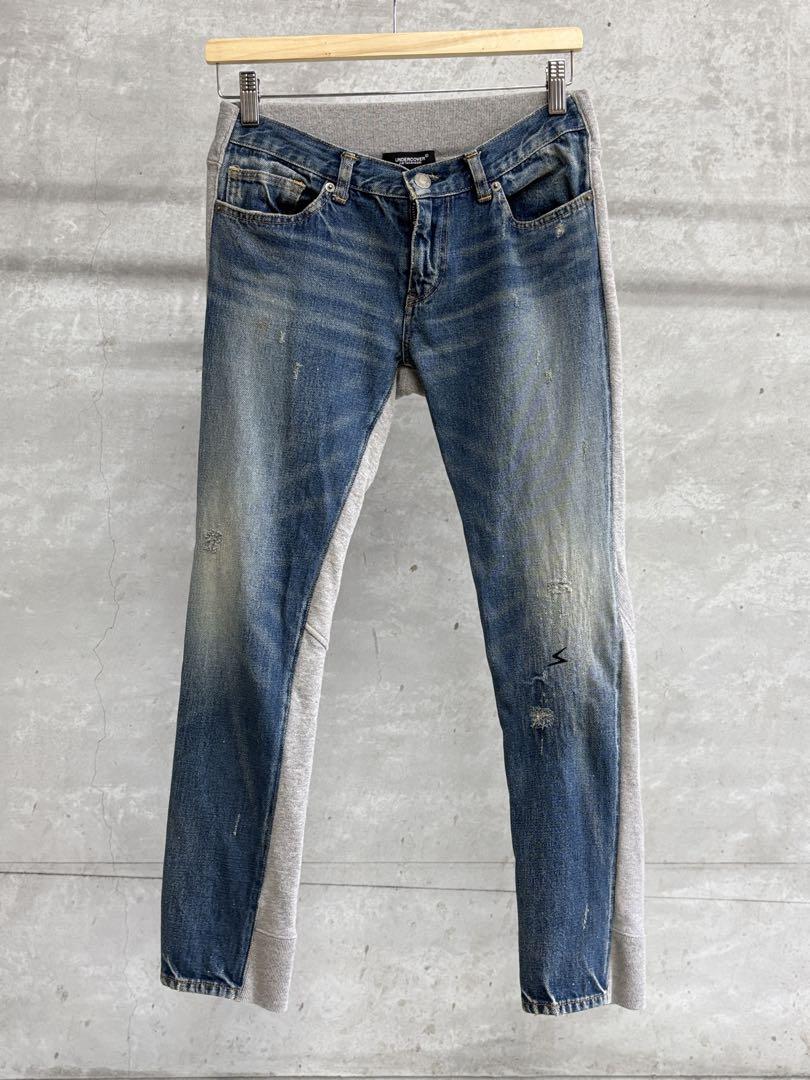 UNDERCOVER 後SWEAT切替デニムパンツ UCV8504 サイズ2